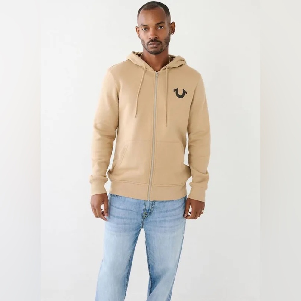 true religion — classic logo zip-up hoodie
